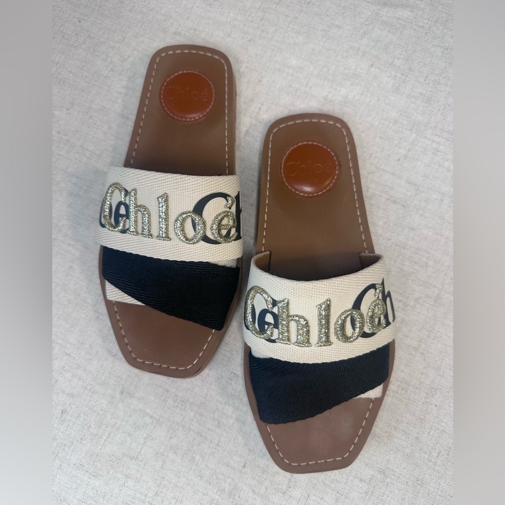 Chloe Black and White Sandals - Picture 4 of 13
